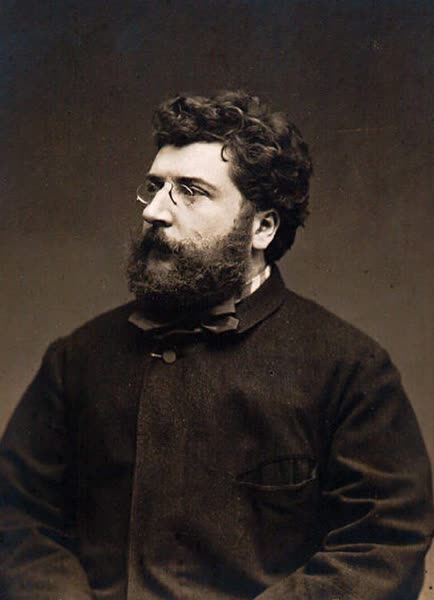 Photograph of Georges Bizet by Étienne Carjat, with a full dark beard