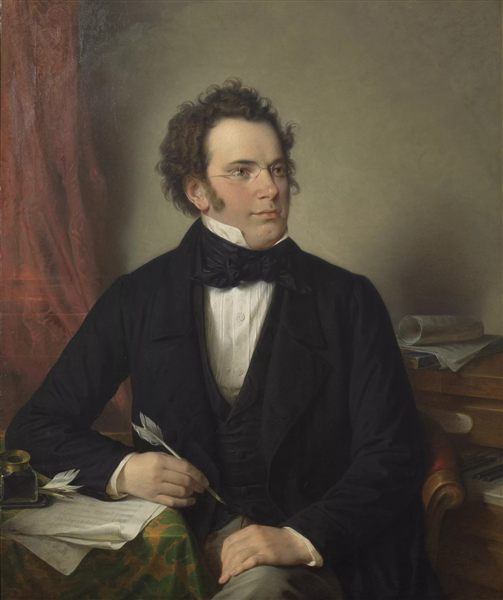 Portrait of Franz Schubert by Wilhelm August Rieder, 1875, after the artist's own 1825 watercolor