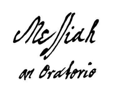 Handel's autograph title page reading 'Messiah an Oratorio' in his own cursive hand