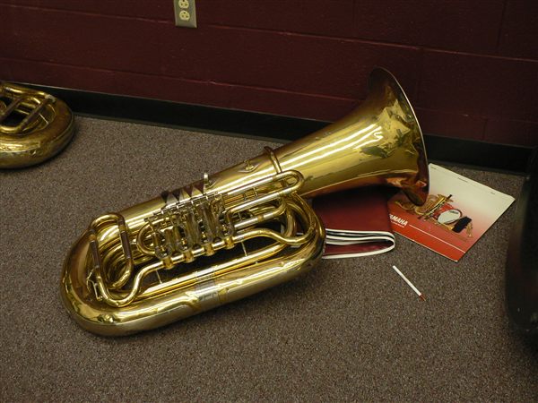 A brass tuba